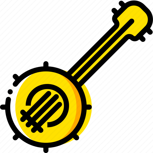 Banjo, music, play, yellow icon - Download on Iconfinder
