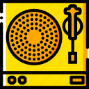 music, play, sound, turntable, yellow