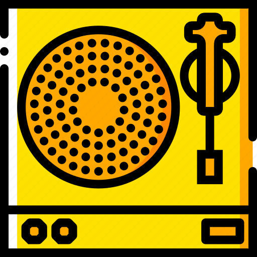 Music, play, sound, turntable, yellow icon - Download on Iconfinder
