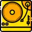 music, play, sound, turntable, yellow 