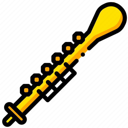 Music, oboe, play, yellow icon - Download on Iconfinder