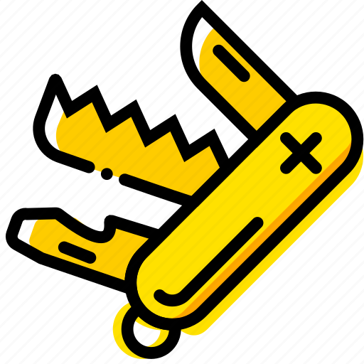 Army, knife, outdoor, swiss, wild, yellow icon - Download on Iconfinder