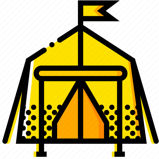 Outdoor, tent, wild, yellow icon - Download on Iconfinder