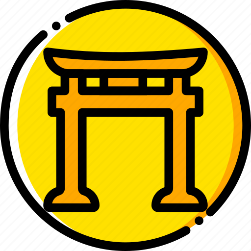 Pray, religion, shintoism, yellow icon - Download on Iconfinder
