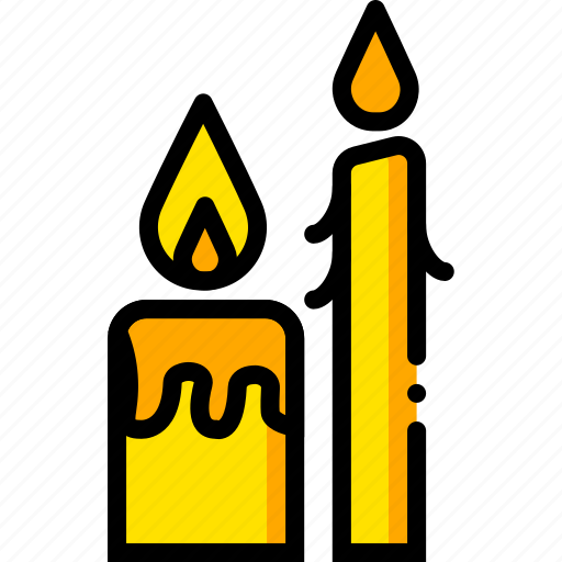 Candles, pray, religion, yellow icon - Download on Iconfinder