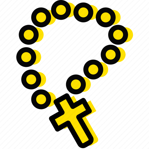 Pray, religion, rosary, yellow icon - Download on Iconfinder