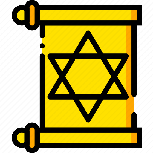 Pray, religion, torah, yellow icon - Download on Iconfinder