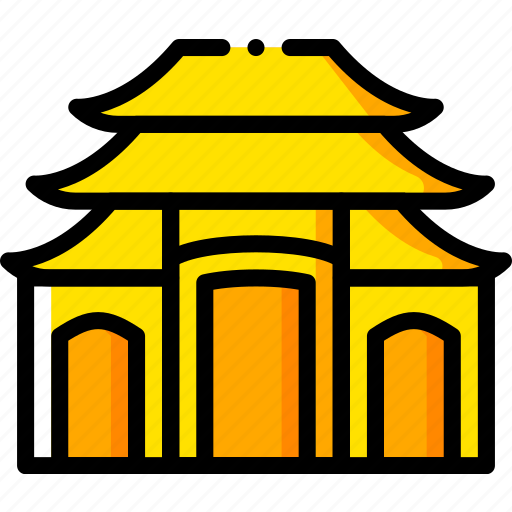 Pray, religion, shintoist, temple, yellow icon - Download on Iconfinder