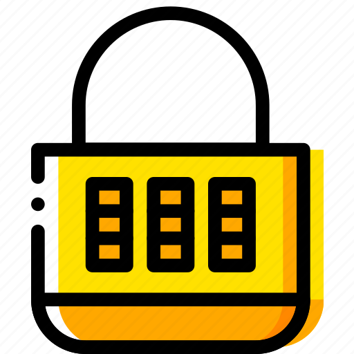 Combination, lock, safe, safety, security, yellow icon - Download on Iconfinder