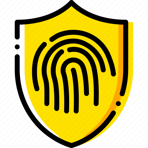 Antivirus, encryption, fingerprint, safe, safety, security, yellow icon - Download on Iconfinder