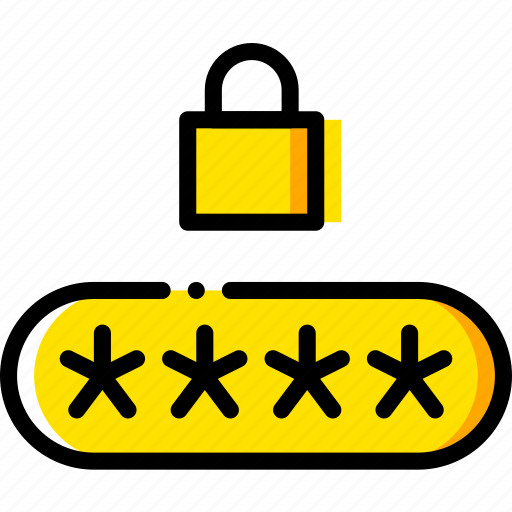 Code, pin, safe, safety, security, yellow icon - Download on Iconfinder