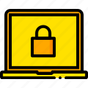 encryption, laptop, safe, safety, security, yellow