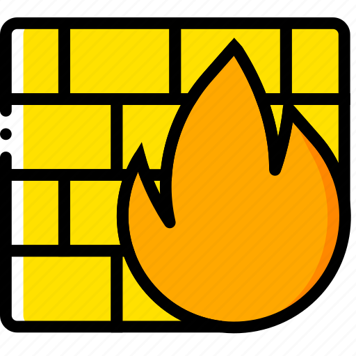 Firewall, safe, safety, security, yellow icon - Download on Iconfinder