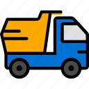 dump, transport, truck, vehicle