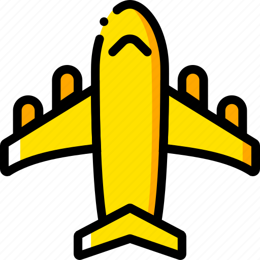 Journey, plane, travel, voyage, yellow icon - Download on Iconfinder