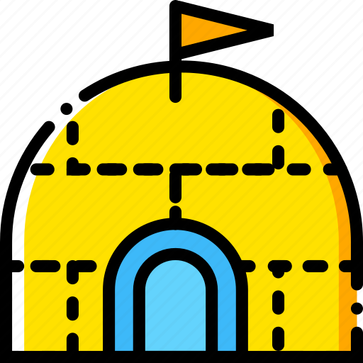 Igloo, journey, travel, voyage, yellow icon - Download on Iconfinder