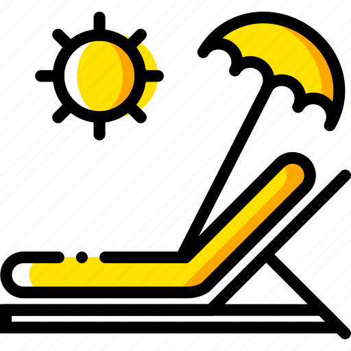 Journey, sunbed, travel, voyage, yellow icon - Download on Iconfinder