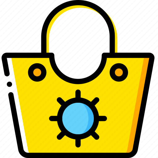 Bag, beach, journey, travel, voyage, yellow icon - Download on Iconfinder