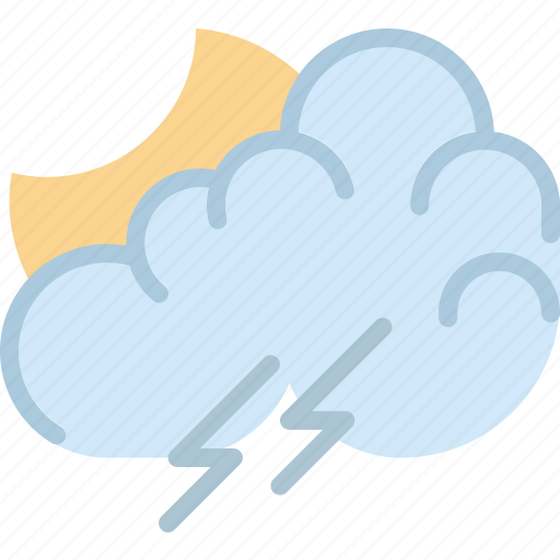 Clouds, evening, forecast, storm, sun, weather icon - Download on Iconfinder