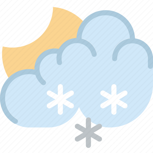 Clouds, forecast, night, snowy, sun, weather icon - Download on Iconfinder
