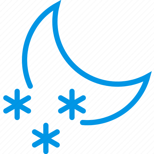 Moon, night, nighttime, snow, snowflake, weather, webby icon - Download on Iconfinder
