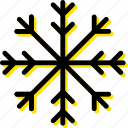 forecast, snowflake, weather, yellow