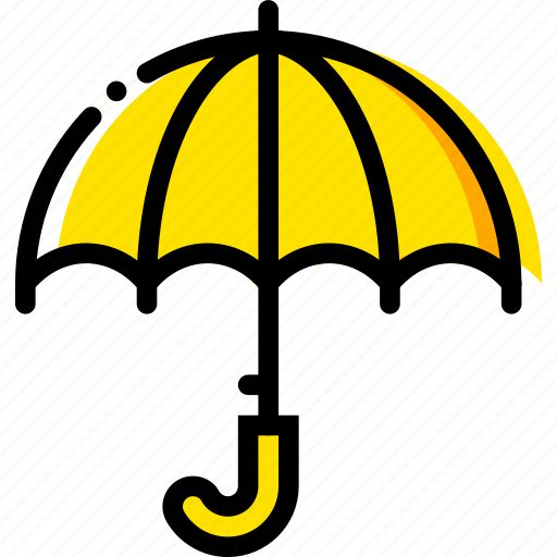 Forecast, umbrella, weather, yellow icon - Download on Iconfinder