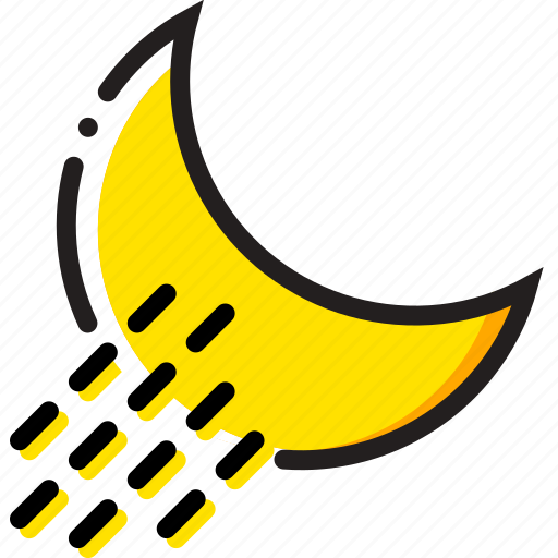 Forecast, nighttime, rain, weather, yellow icon - Download on Iconfinder