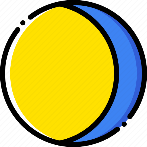 Forecast, gibbous, moon, waning, weather, yellow icon - Download on Iconfinder