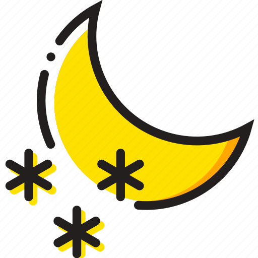 Forecast, nighttime, snow, weather, yellow icon - Download on Iconfinder