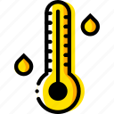 forecast, high, temperature, weather, yellow