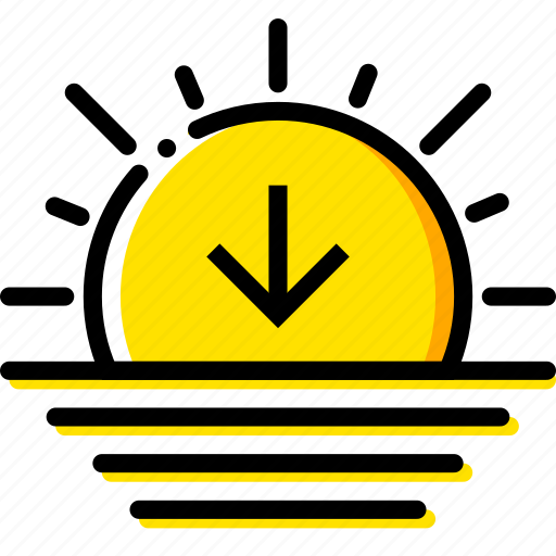 Forecast, sunset, weather, yellow icon - Download on Iconfinder