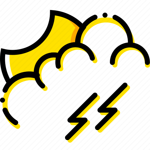 Evening, forecast, storm, weather, yellow icon - Download on Iconfinder