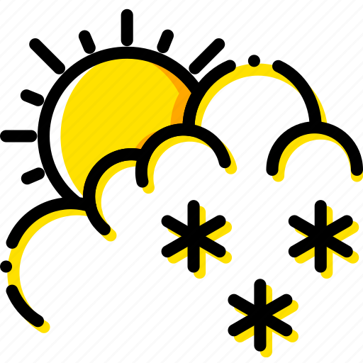 Drizzle, forecast, weather, yellow icon - Download on Iconfinder