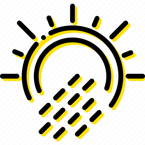 Forecast, precipitations, sun, weather, with, yellow icon - Download on Iconfinder