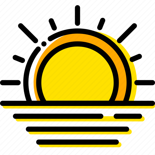 Forecast, sunset, weather, yellow icon - Download on Iconfinder