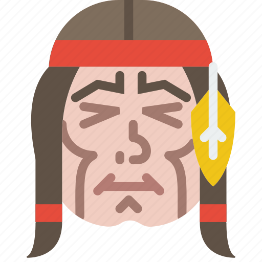 American, cowboy, face, head, headband, indian, native icon - Download on Iconfinder