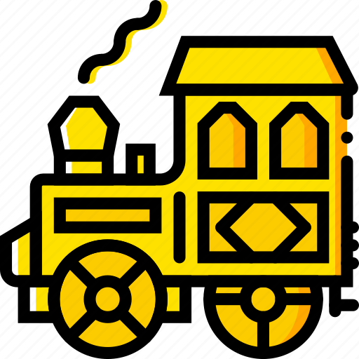 Retro, train, west, wild, yellow icon - Download on Iconfinder
