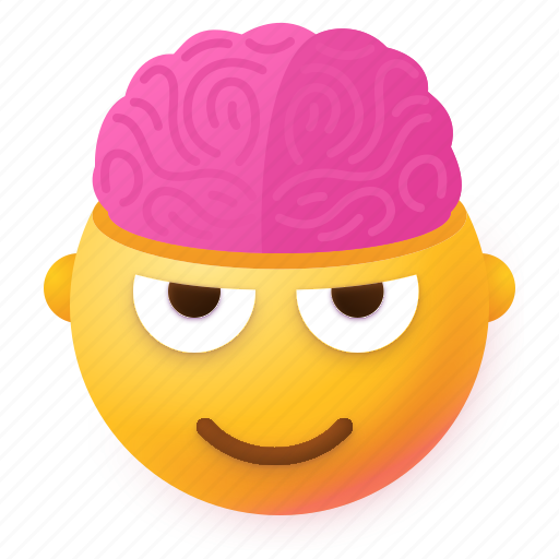 Brain, smile, emotion, face, emoji icon - Download on Iconfinder