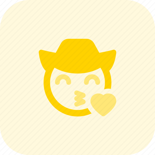 Blowing, kiss, cowboy, emoticons, smiley, people icon - Download on Iconfinder