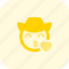 blowing, kiss, cowboy, emoticons, smiley, people 
