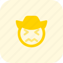 confounded, cowboy, emoticons, smiley, people