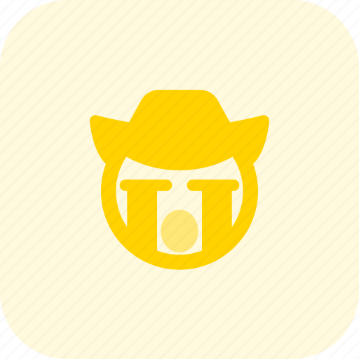 Crying, cowboy, emoticons, smiley, people icon - Download on Iconfinder