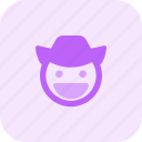 grinning, cowboy, emoticons, smiley, people