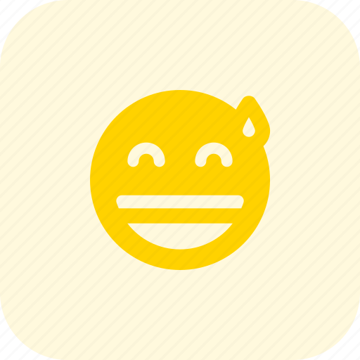 Grinning, with, sweat, emoticons, smiley, people icon - Download on Iconfinder