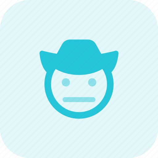 Neutral, face, cowboy, emoticons, smiley, people icon - Download on Iconfinder