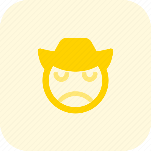 Sad, cowboy, emoticons, smiley, people icon - Download on Iconfinder