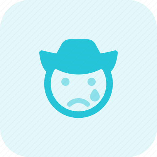 Tear, cowboy, emoticons, smiley, people icon - Download on Iconfinder