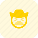 weary, cowboy, emoticons, smiley, people