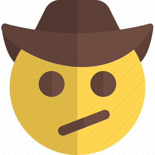 Confused, cowboy, emoticons, smiley, and, people icon - Download on Iconfinder